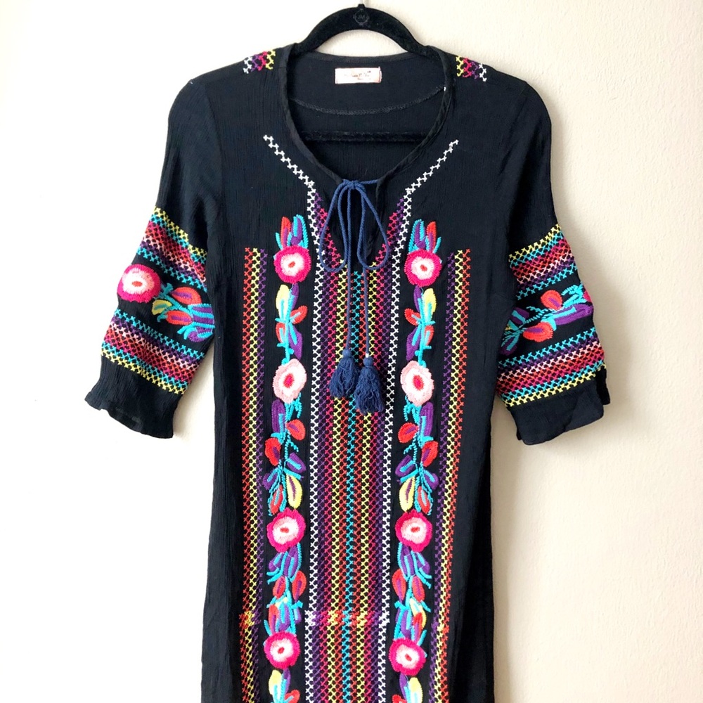 Anthropologie Mo Huan Yi Chu black coverup dress